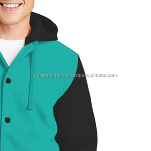 Custom Embroidery Wool Varsity <b>Jacket</b> with Stand Collar and Front Logo Windproof Breathable <b>Summer</b> Streetwear - Product Image 5