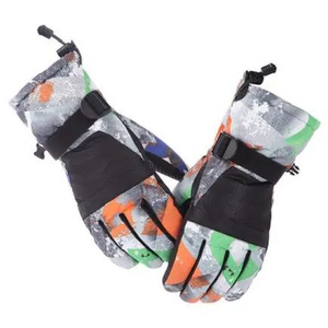 Cowhide Leather Heated <b>Ski</b> <b>Gloves</b> Waterproof Sports Hand Warmth Skiing <b>Gloves</b> Snowboard Racing Fall Line Short Cuff <b>Ski</b> <b>Gloves</b> - Product Image 5