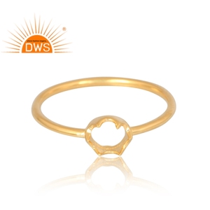Vente chaude 925 Sterling Silver 18K Or Jaune Plaqué Bague Empilable Demi Fine Fabricant de Bijoux - Product Image 2