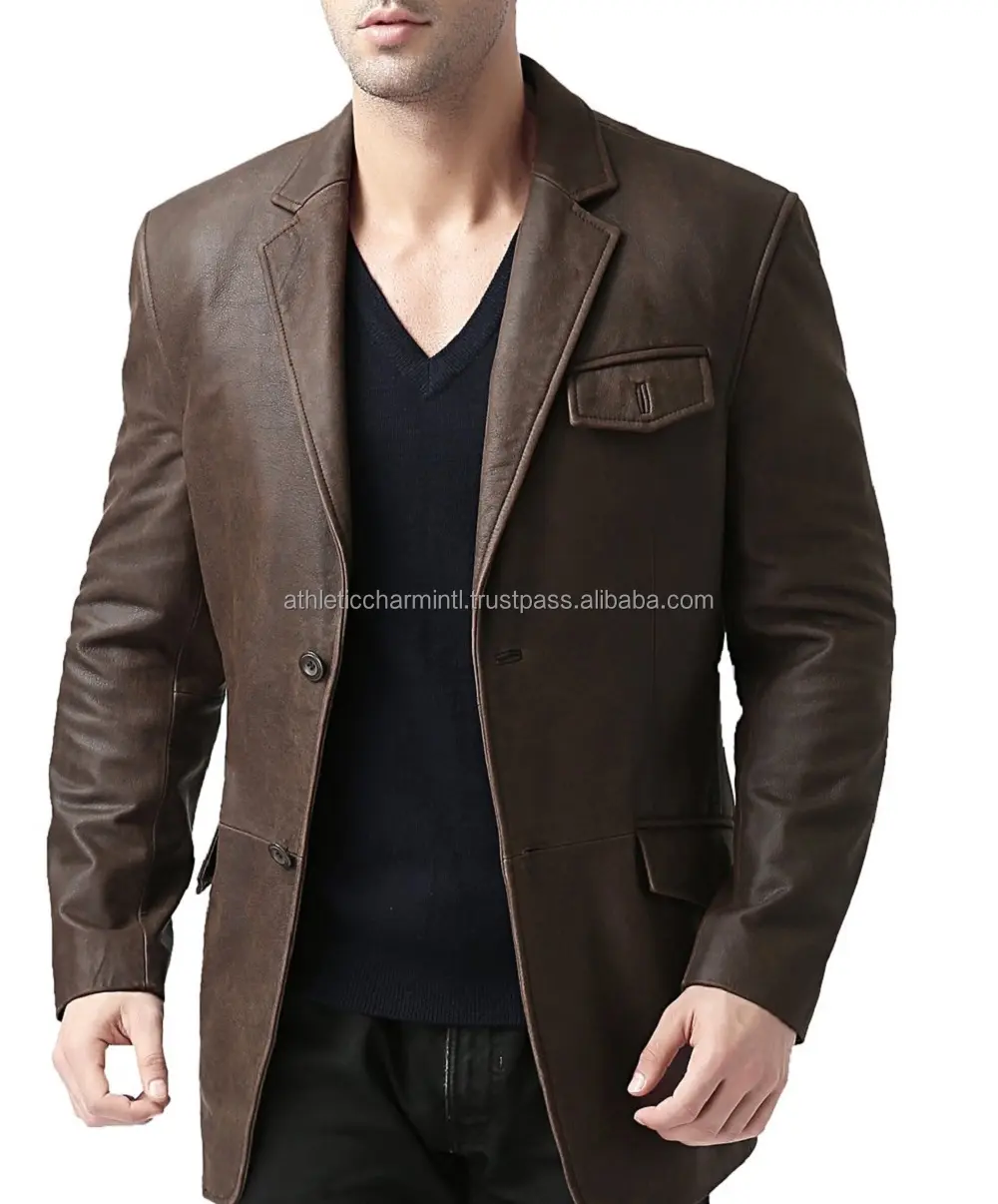 Genuine Leather 2022 OEM ODM Services Best Fashion Men's Sheep Leather Coats Ready to Ship