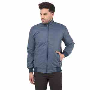 Blouson aviateur d'extérieur décontracté grande taille pour hommes, tricot de coton et de polyester avec logo personnalisé, printemps/automne, imperméable, boutons recouverts - Product Image 2
