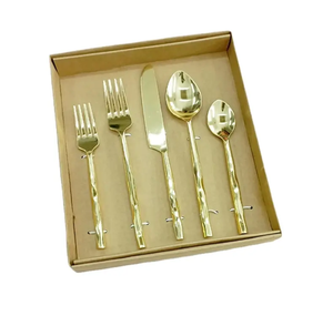 ชุดเครื่องใช้บนโต๊ะอาหารทองเหลือง4ชิ้นสำหรับร้านอาหารและบ้าน - Product Image 5