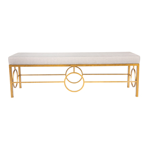 Banc de salle à manger en fer fabriqué à la main avec coussin rembourré et usine de design de cercle artistique Usine de meubles en métal - Product Image 5