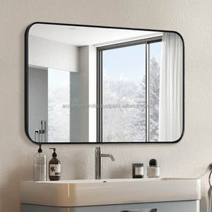 Wall Mounted <b>Mirror</b> in Black Metal with High-Quality Finished Perfect for Stylish Indoor and Outdoor Living Spaces Bathroomware - Product Image 4