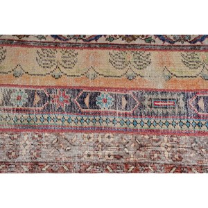 Turkish Small 2.2x5.4 ft Vintage Moroccan <b>Wool</b> Rug Red <b>Brown</b> Patchwork Design Eco-Friendly Latex Backing - Product Image 4