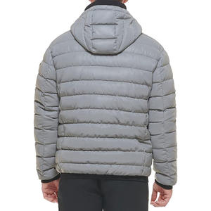 Veste à capuche matelassée pour hommes avec col haut vêtements d'extérieur d'hiver matelassés thermiques chauds pour hommes - Product Image 2