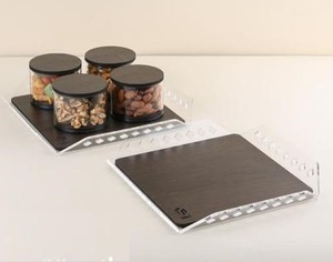 Juego de 4 cajas dulces de frutas secas acrílicas transparentes con tapa de madera Caja de dulces de tamaño personalizado de diseño fantástico a granel - Product Image 2