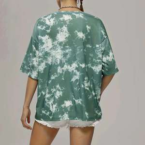 Camiseta Tie Dye de alta calidad para mujer, Camiseta con estampado de diseño personalizado para mujer, ropa de calle con logotipo personalizado, camisetas de moda para mujer - Product Image 6