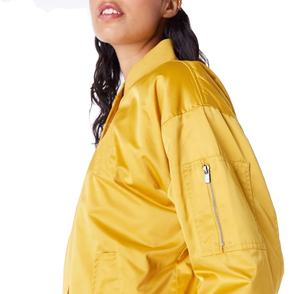 Chaqueta de satén de moda informal de último diseño, chaqueta universitaria de béisbol de talla grande para mujer, tela tejida transpirable para invierno, ropa universitaria - Product Image 5