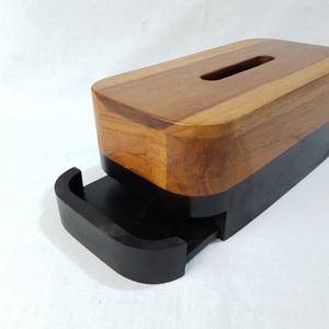 Boîte à mouchoirs en noyer de luxe | Porte-papier en bois pour salle de bain et salon | Mallette de rangement de bureau moderne | Organisateur de décoration intérieure - Product Image 3