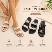 Sandales plates élégantes en TPR pour femmes, à larges brides, confortables, pour l'été – Fournisseur direct fabricant