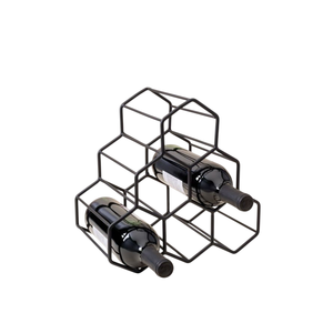 Handmade Vintage Wrought Iron Metal <b>Wine</b> <b>Rack</b> Black Finished Tabletop Organizer Home Dining Room Beverage Holder Multifunction - Product Image 3