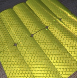 For 4083 Diamond Grade Fluorescent Yellow Green Die Cut Acrylic Reflective Film 3CM*8CM <b>Waterproof</b> for Car Motorcycle Safety - Product Image 1