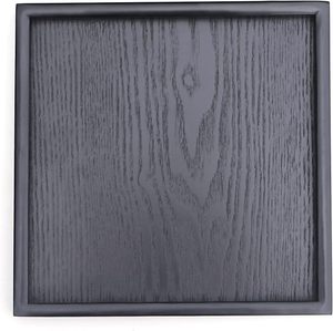 Plateau de service carré en bois massif moderne, antidérapant, pour thé, café, collations, avec bords surélevés, pour la maison, la cuisine, le restaurant - Product Image 2