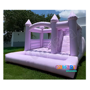 Maison de rebond rose pastel de luxe moderne populaire fête intérieure extérieure commerciale château sautant blanc pour les enfants - Product Image 2