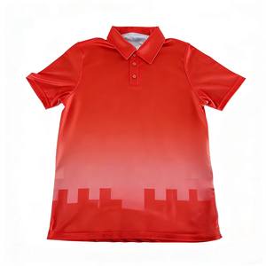 Nouvelle arrivée : Polo homme premium à manches courtes, dégradé ombré, ourlet géométrique, anti-humidité, léger, pour les occasions décontractées en extérieur - Product Image 2