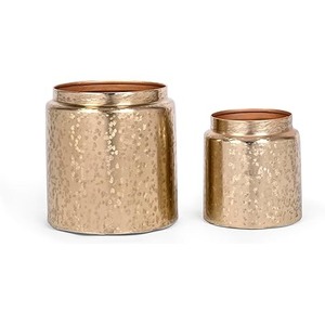 Pot de fleurs moderne en finition dorée pour la maison, le bureau et la décoration d'angle, offrant un élément décoratif chic en provenance d'Inde - Product Image 3