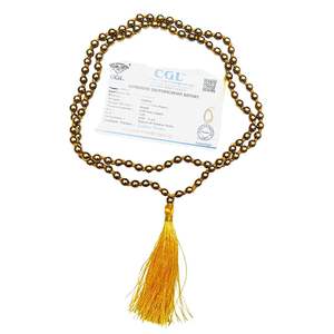 Mala de pirita dorada de cristal Natural certificado, 6mm, 108 cuentas, Mala de Jap pulido para meditación y uso de Canto de Pooja - Product Image 5
