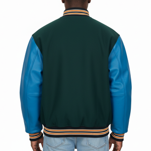 Veste universitaire en cuir lourd sur mesure pour hommes, logo brodé en chenille personnalisé, veste d'hiver de style lettreman - Product Image 6