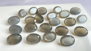 Piedra lunar gris natural 9x11mm Corte facetado ovalado Calidad superior-Piedra lunar gris llamativo Facetado ovalado - Product Image 6