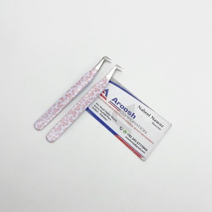 Pince à épiler enduite de papier à 90 degrés en acier inoxydable pour extensions de cils Logo personnalisé durable - Product Image 5