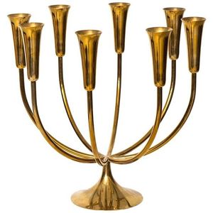 Candelabro Nórdico Minimalista de Latón y Hierro, Portavelas Geométrico en Forma de U, Soporte Decorativo Moderno de Mediados de Siglo para Eventos - Product Image 6