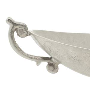 Bol décoratif en aluminium argenté avec poignées Style rustique Décoration de la maison Centre de table Accent de table Style vintage en métal - Product Image 5
