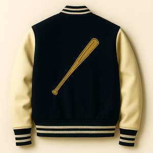 Chaqueta universitaria para hombre personalizada al por mayor, chaquetas de equipo a la moda con mangas de cuero auténtico OEM/ODM Bomber con letras universitarias al por mayor - Product Image 2