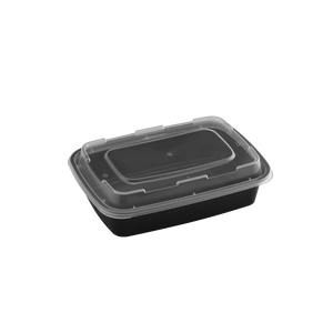 ProTakeOut 24 oz Rectangular Microwaveable Food <b>Containers</b> <b>Lids</b> 150 Sets BPA-Free Reusable Leak-Resistant <b>Plastic</b> 7.8x5.5 in - Product Image 1