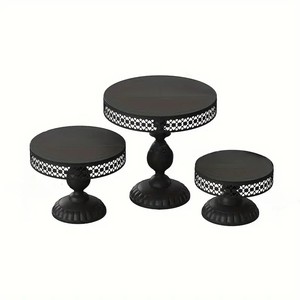 Venta al por mayor de soporte de pastel de metal negro en el precio bajo para restaurante Hotel uso de la boda - Product Image 1