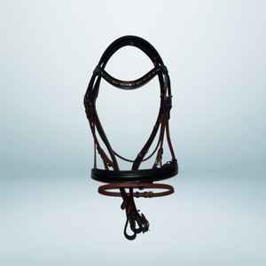 Bride en cuir de qualité supérieure avec bandeau et rênes en cristal | Meilleure qualité, durable et confortable style équestre à un prix avantageux - Product Image 1