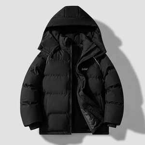 Veste matelassée d'hiver à la mode coréenne pour hommes Parka en coton épais rembourré Capuche coupe-vent Style toile décontractée Techniques lavées à l'avant - Product Image 2