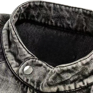 Veste en jean réversible 100% coton, qualité supérieure, style vintage classique, streetwear décontracté, mode durable, hip hop, logo sur le devant - Product Image 3