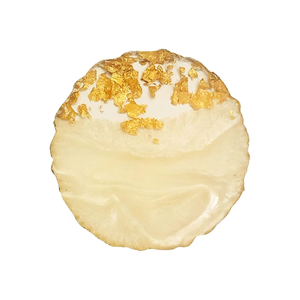 Sous-verre en résine de haute qualité sous-verre fait main avec support en métal pour bureau maison et bureau utiliser des sous-verres de forme irrégulière en pierre - Product Image 4