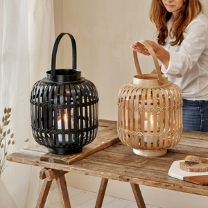 Lanterne ouragan en bambou naturel, lanterne en bambou, lampe en bambou faite à la main, décoration intérieure écologique, vente en gros. - Product Image 4