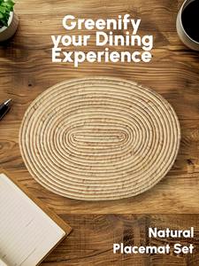 Oval rolled water hyacinth placemat Eco friendly products Made in Vietnam <b>Table</b> decoration Woven Placemat Wholesale - Product Image 6