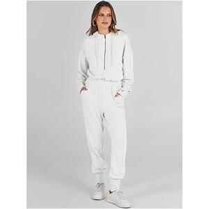 Logo personnalisé Ensemble deux pièces pour femmes Ensemble pour femmes Ensemble avec capuche Pantalon de survêtement Ensemble pour dames Joggers Survêtement Jogger Survêtement pour femmes avec fermeture éclair - Product Image 6