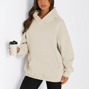 Sudaderas con capucha holgadas transpirables de gran tamaño con hombros caídos para mujer, ropa de calle informal, sudaderas con capucha de punto ecológicas para mujer - Product Image 4