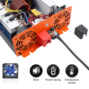 อินเวอร์เตอร์ HOULI 2000W แบบเฟสเดียว คลื่นไซน์บริสุทธิ์ สำหรับรถบ้าน รถยนต์ และใช้ในบ้าน 110V 120V 12V 24V พร้อมหน้าจอ LCD ปรับแต่งได้ - Product Image 6