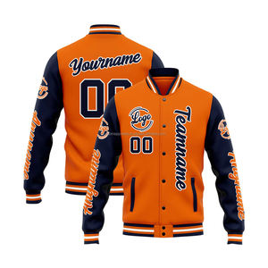 Veste universitaire Letterman MCACVJ-155 personnalisée laine et cuir avec col montant et broderie OEM avant pour marque promotionnelle - Product Image 1