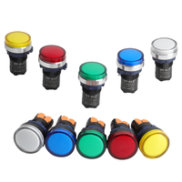RY22SA1Z1-P/C220V/A Sakelar Tombol Tekan 22mm Kepala Datar 1NO1NC Tepi Logam Pemasangan Cepat LED Terang Penuh IP65 Plastik CE CCC