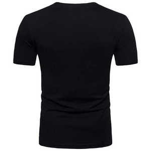 Verano nuevo diseño Venta caliente manga corta cuello alto hombres OEM servicio moda 100% algodón camiseta para hombres ajuste suelto - Product Image 6