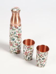 Pure Copper Water <b>Bottle</b> Leak Proof with Health Benefits Drinkware & Storage-900 ML Enamel Printed Copper <b>Bottle</b> - Product Image 2