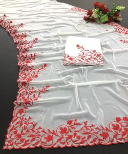 ผ้าสารีของเราเหมาะสําหรับโอกาสต่างๆ รวมถึงงานปาร์ตี้และงานแต่งงาน ผ้าสารีกระจกหินเจอร์จีเต้แบบหนัก - Product Image 4