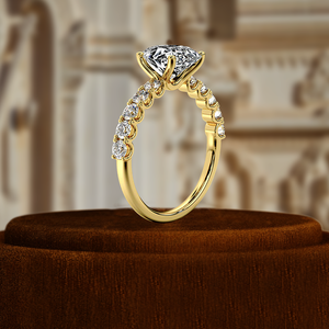 Anillo de compromiso de oro de 14K con solitario y detalles de media pavé, diamante de laboratorio de 1 quilate con corte ovalado, certificado IGI, clásico, para mujer, ideal para fiestas. - Product Image 4