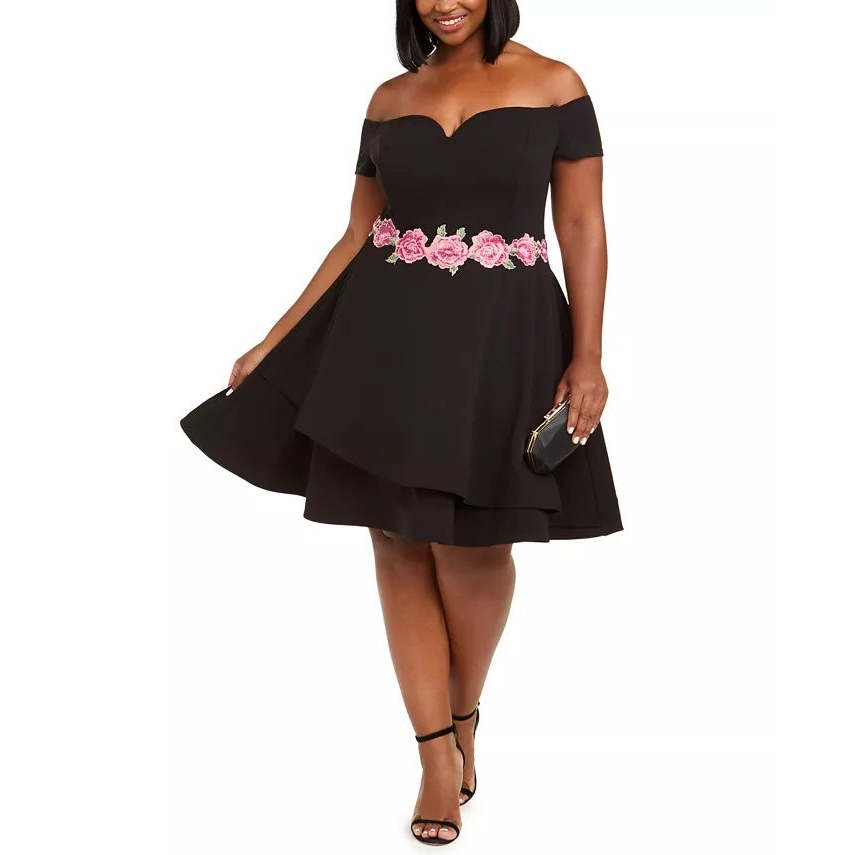 Buy Black Fit Flare Gown Elegant Evening Gown | Alibaba.com