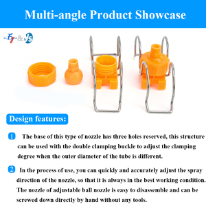 Buses de pulvérisation à œillet à fixation par <span class=keywords><strong>pince</strong></span> pour lavage de voiture, 26988-pp, <span class=keywords><strong>pince</strong></span> réglable à bille, jet plat, en plastique - Product Image 3