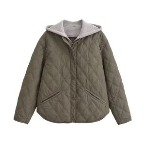 แจ็กเก็ตลำลองสำหรับผู้หญิงคอกลมทรงหลวมแขนยาวมีฮู้ดสำหรับผู้หญิงมาใหม่สำหรับฤดูหนาว - Product Image 1