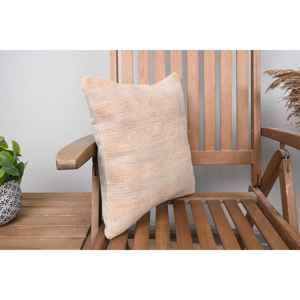 16x16 Beige Laine Ikat Patchwork Oreiller Luxe Rustique Design Vintage Floral Moelleux Carré Tissé Technique pour Literie 18x18 - Product Image 2