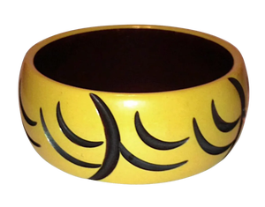 Best Handmade Resin <b>Bangle</b> With Green Orange Pattern Round Shape Stylish Art Collectible Jewelry Anniversary Party for Woman - Product Image 5